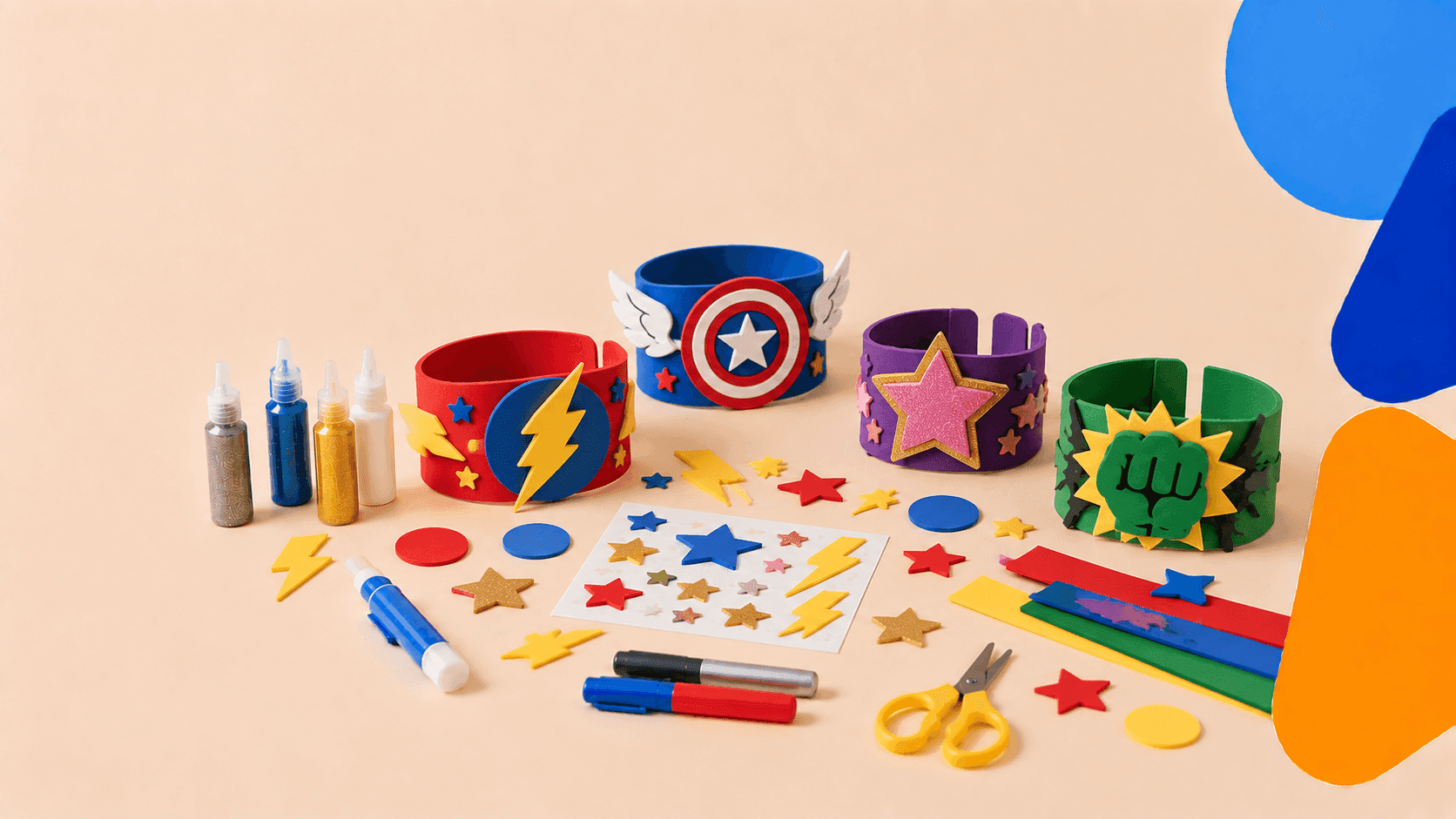 Taller infantil. Superhéroes en acción: Taller de brazaletes de superpoderes